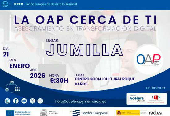 La oficina Acelera Pyme llega a Jumilla mañana para impulsar la transformación digital de las empresas
