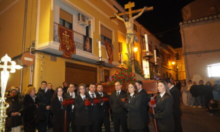 El Vía Crucis de Viernes de Dolores, inicio de la Semana Santa en Jumilla con el Cristo del Perdón presidiendo