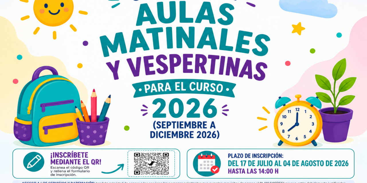 Política Social vuelve a poner en marcha el servicio de aulas matinales y vespertinas