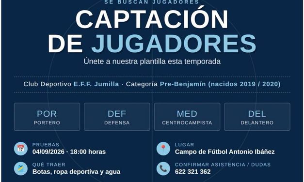 La EFF Jumilla realizará esta tarde pruebas de captación de jugadores de categoría prebenjamín
