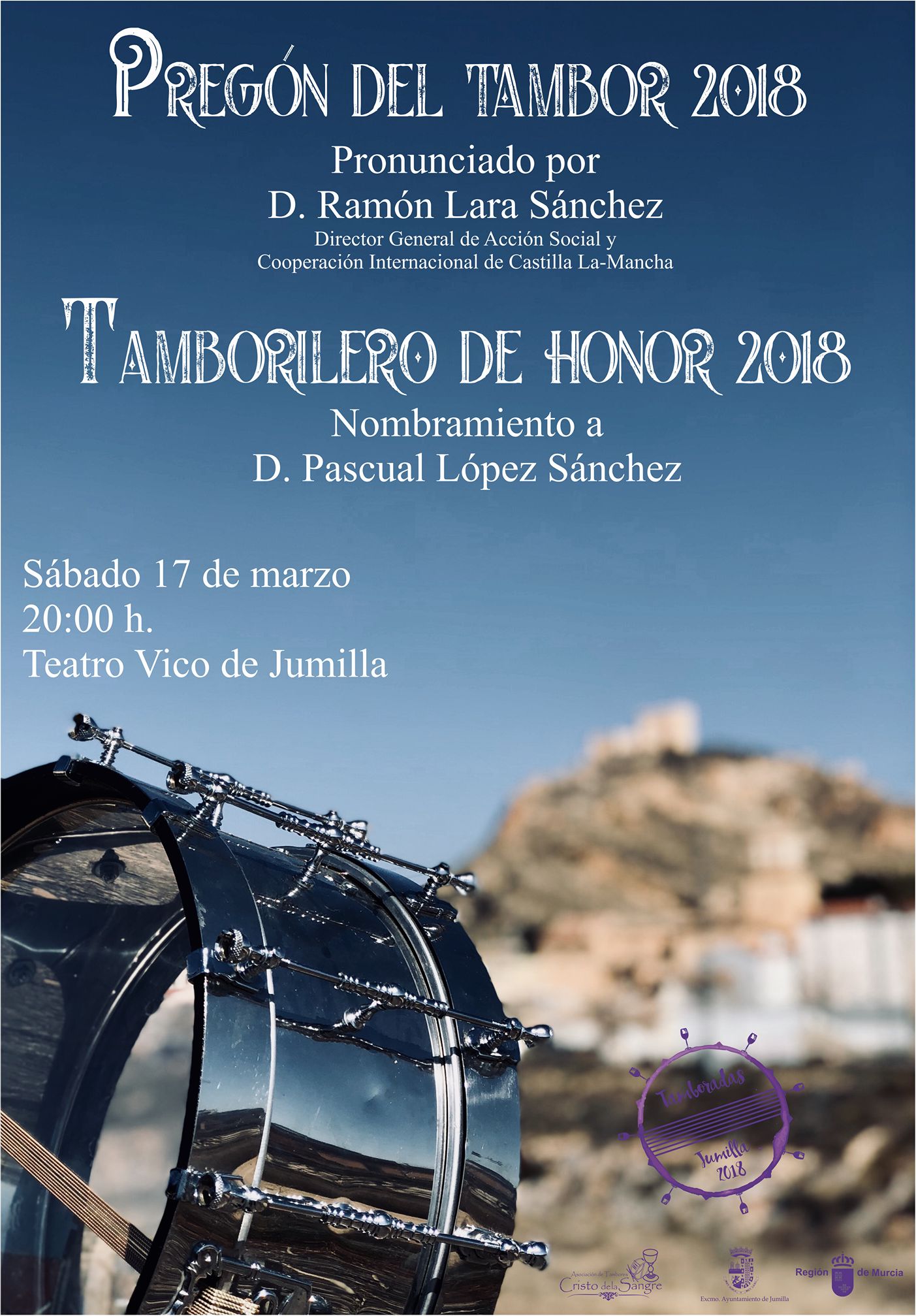 Ramón Lara va a pregonar mañana sábado las tamboradas de Jumilla 2018