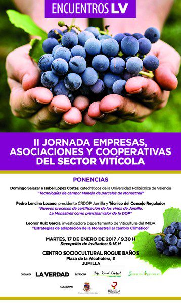 El martes día 17 Jumilla acoge la segunda Jornada del sector vitícola