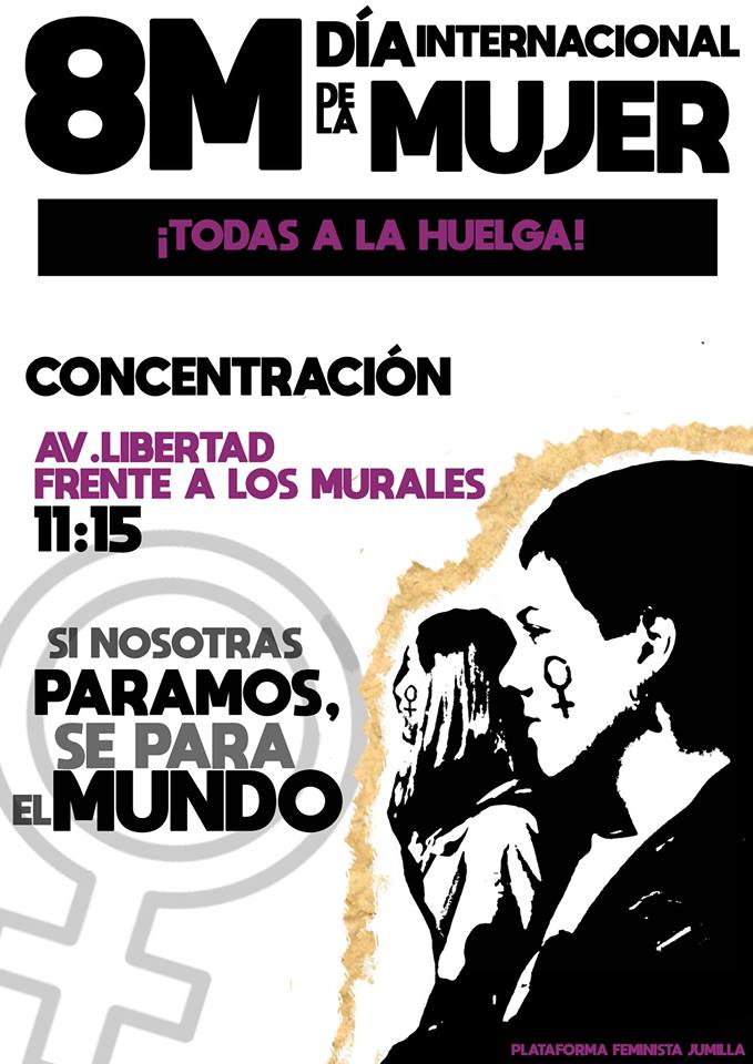 La Plataforma Feminista de Jumilla va a llevar a cabo mañana distintas actividades en la avenida de la Libertad
