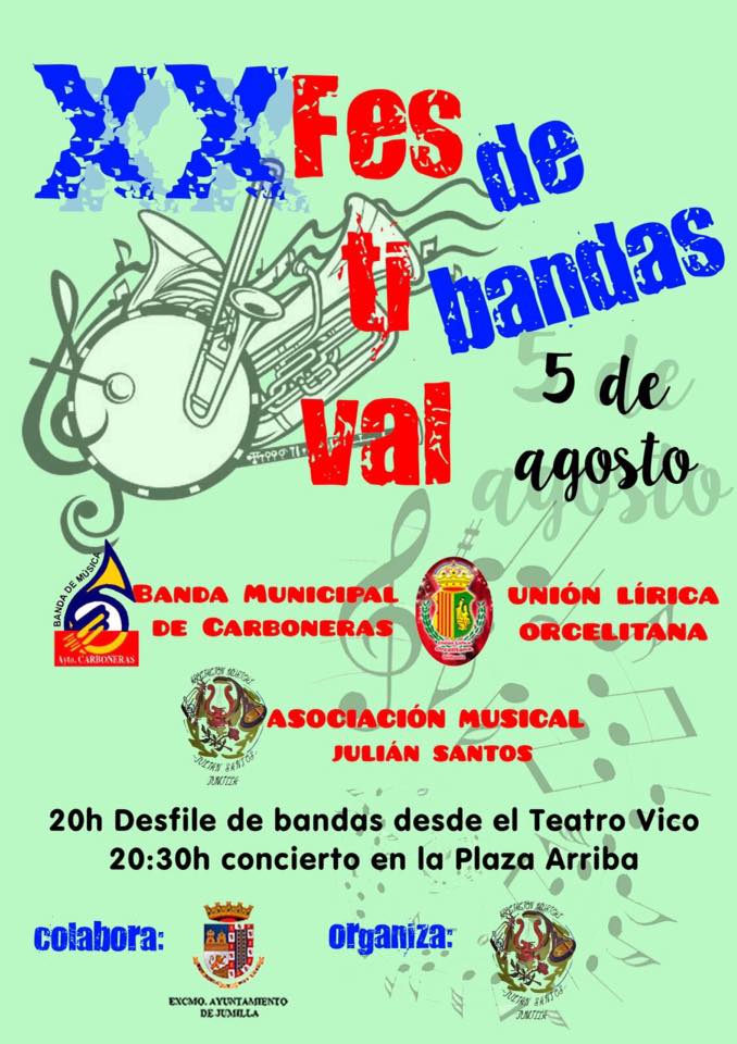 El XX Festival de Bandas de la Asociación Musical Julián Santos contará con bandas de Orihuela y Carboneras