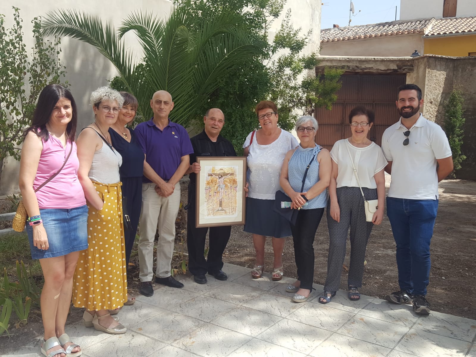 La hermandad regala un cuadro del Cristo de la Vida a Jorge Oliva