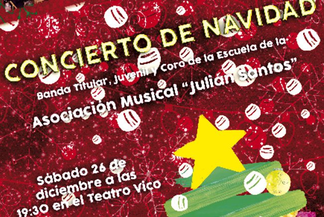 La Asociación Musical Julián Santos ofrecerá el Concierto de Navidad en el Teatro Vico